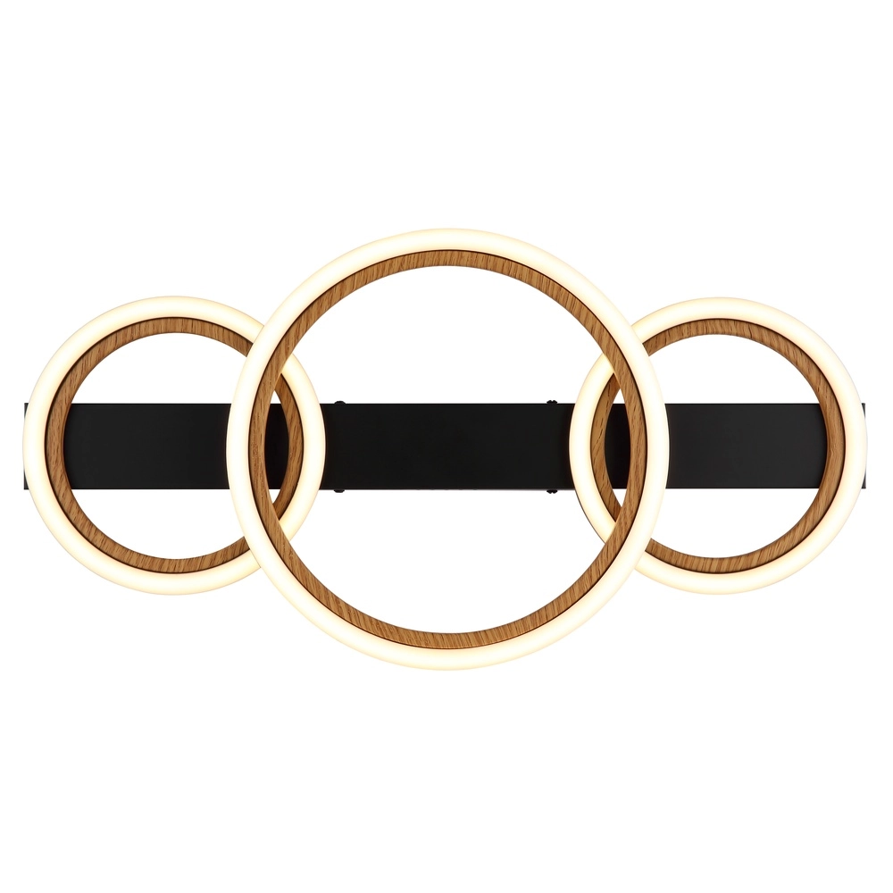 Plafondlamp Dakari I 3 ringen zwart Globo 9007371533787