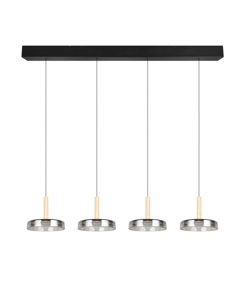 4-lichts led hanglamp Celeste smoke glas Trio 4017807616903