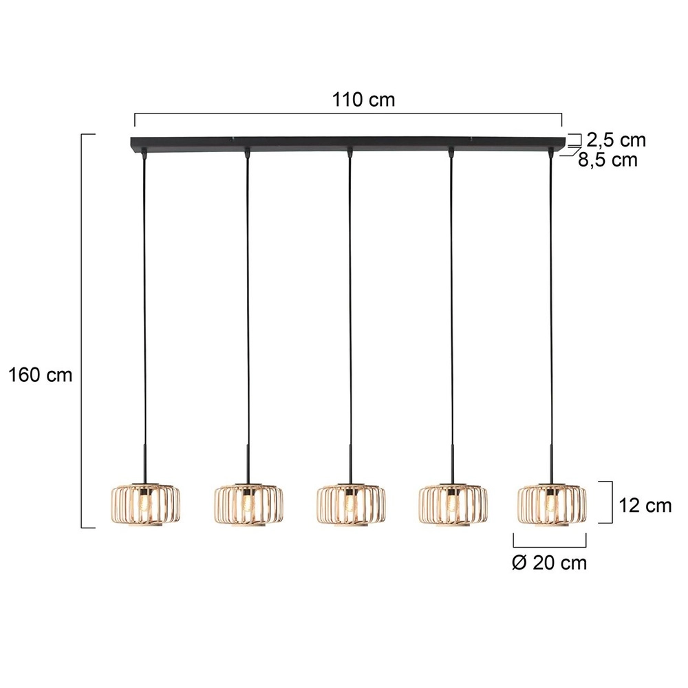 5-lichts hanglamp HaloSwap recht Steinhauer 8712746183214