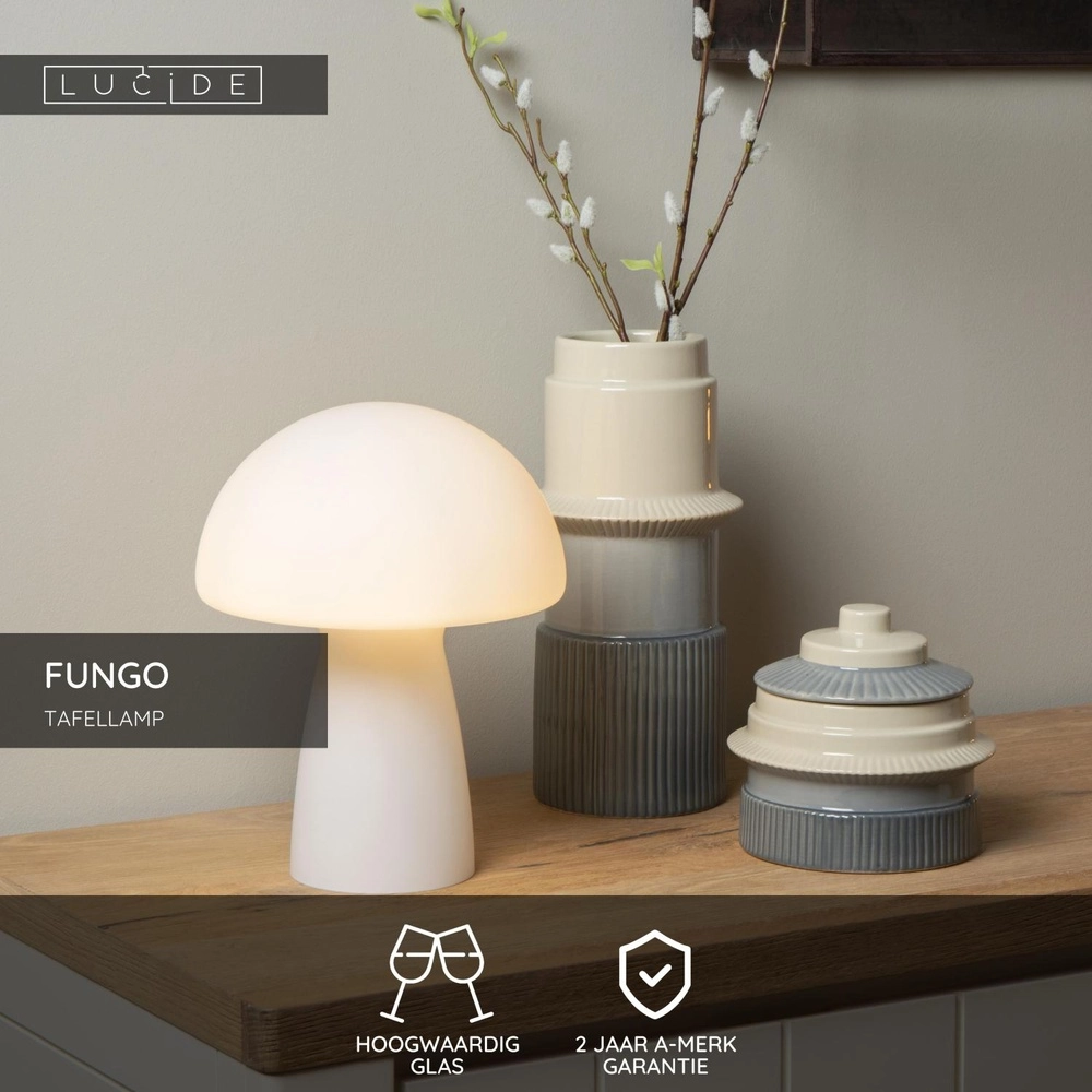 Tafellampje Fungo opaal Lucide 5411212105684
