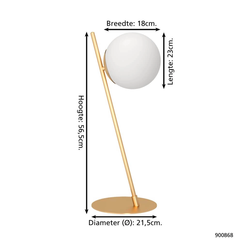 Tafellamp Rondo 4 goud met witte bol Eglo 9008606274444