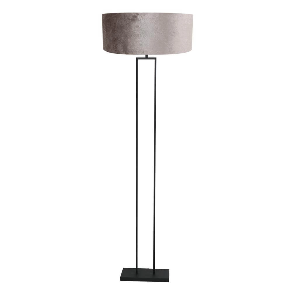 Vloerlamp 160cm Stang zwart met zilvere kap