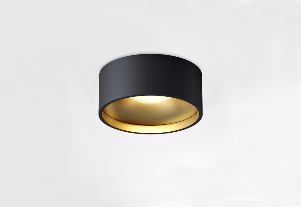 Badkamer plafondlamp Oran Ø 12cm - Zwart/goud