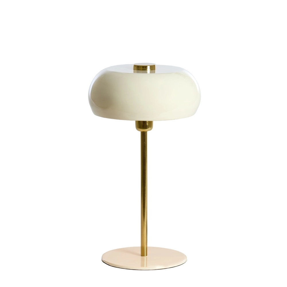 Tafellamp Surin Ø 26cm - glans creme met goud Light & Living 8717807740979