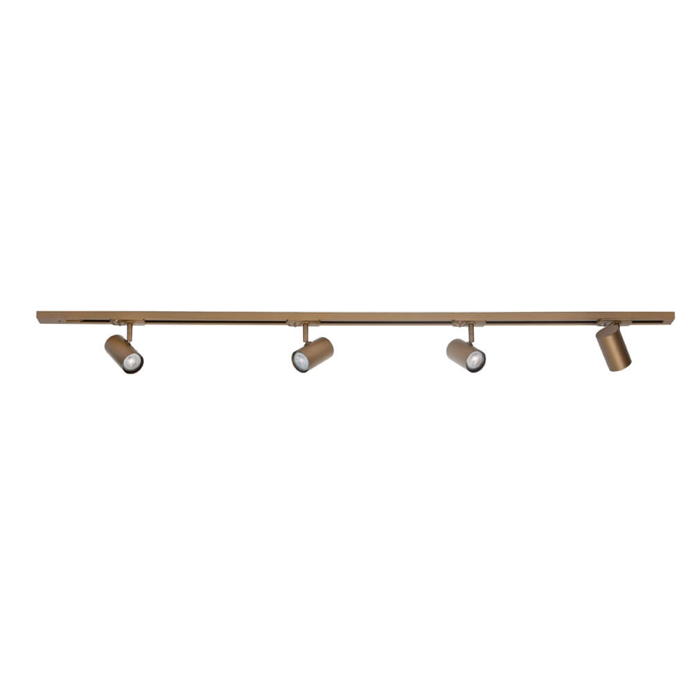 1-fase railset 150cm Cilinder goud met 4 spots