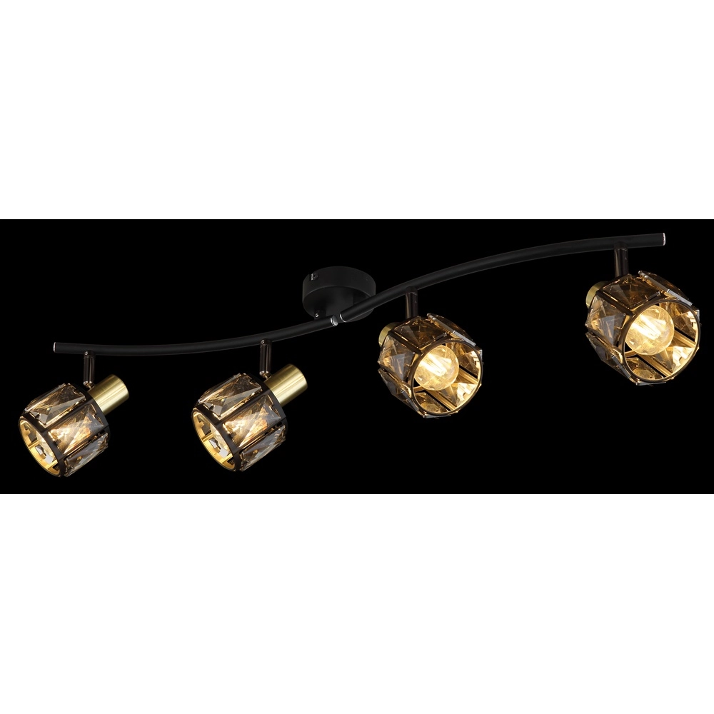 4-lichts plafondlamp Indiana zwart Globo 9007371443055