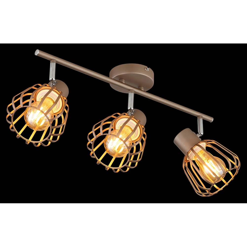Plafondlamp Olin 3-lichts koffie bruin Globo 9007371589579