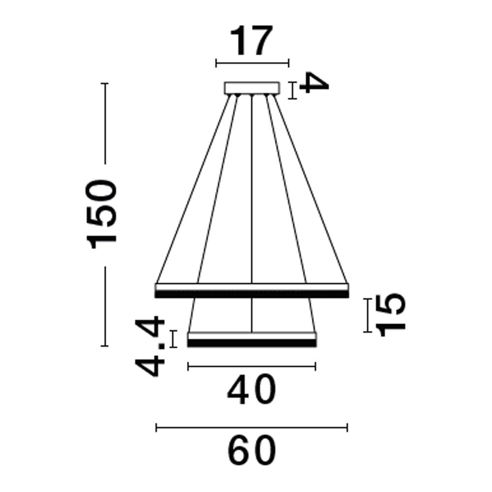 Hanglamp Adria goud Ø 60cm double Lyora 5212017443816