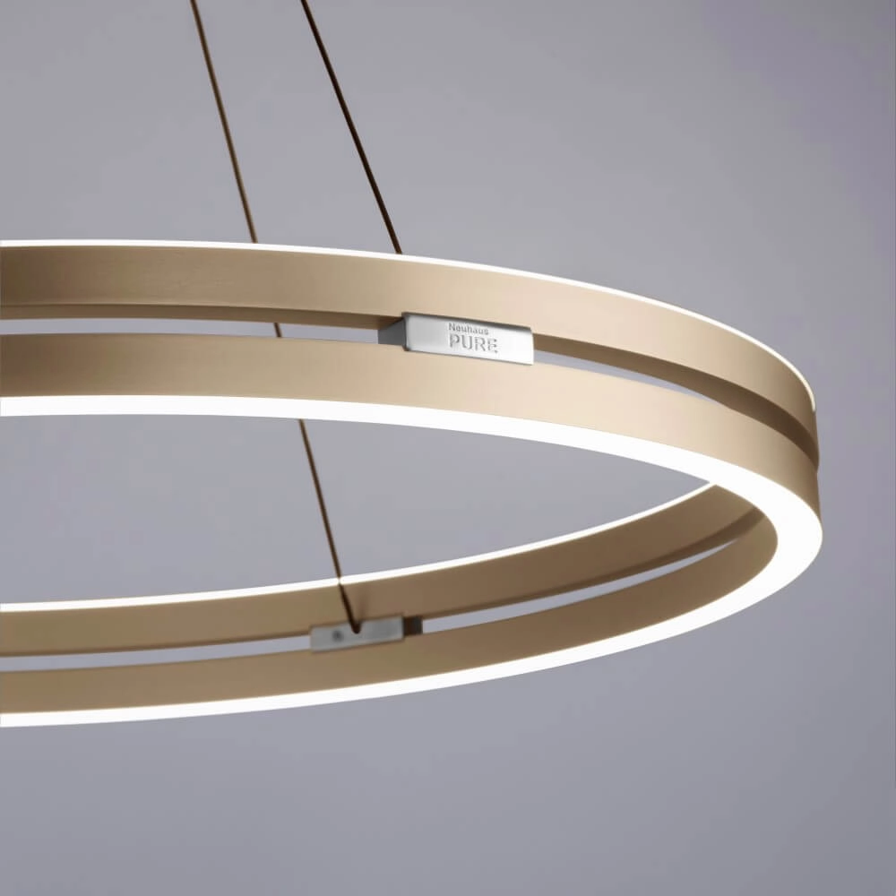 Strakke hanglamp Pure E-Loop messing Ø 70cm Paul Neuhaus 4012248372296