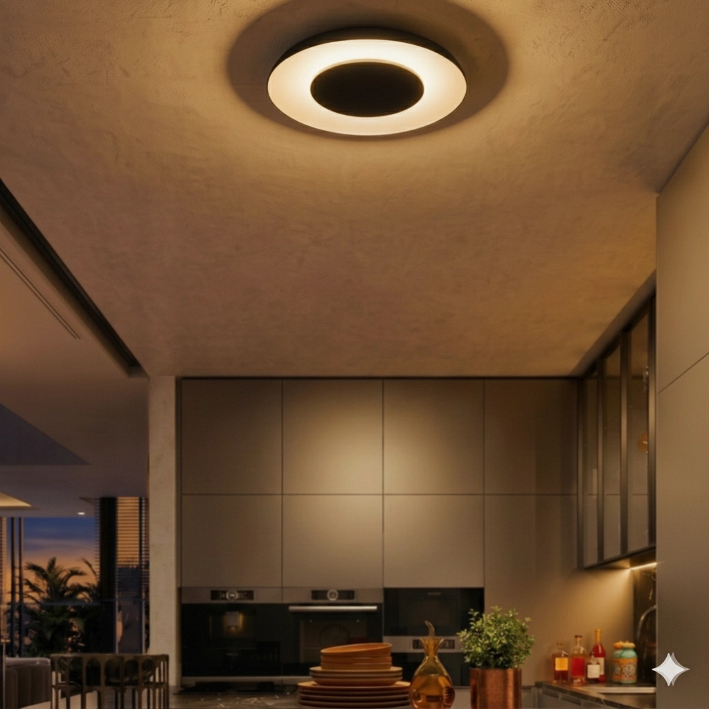 Design plafondlamp Epos Ø 40cm zwart met wit
