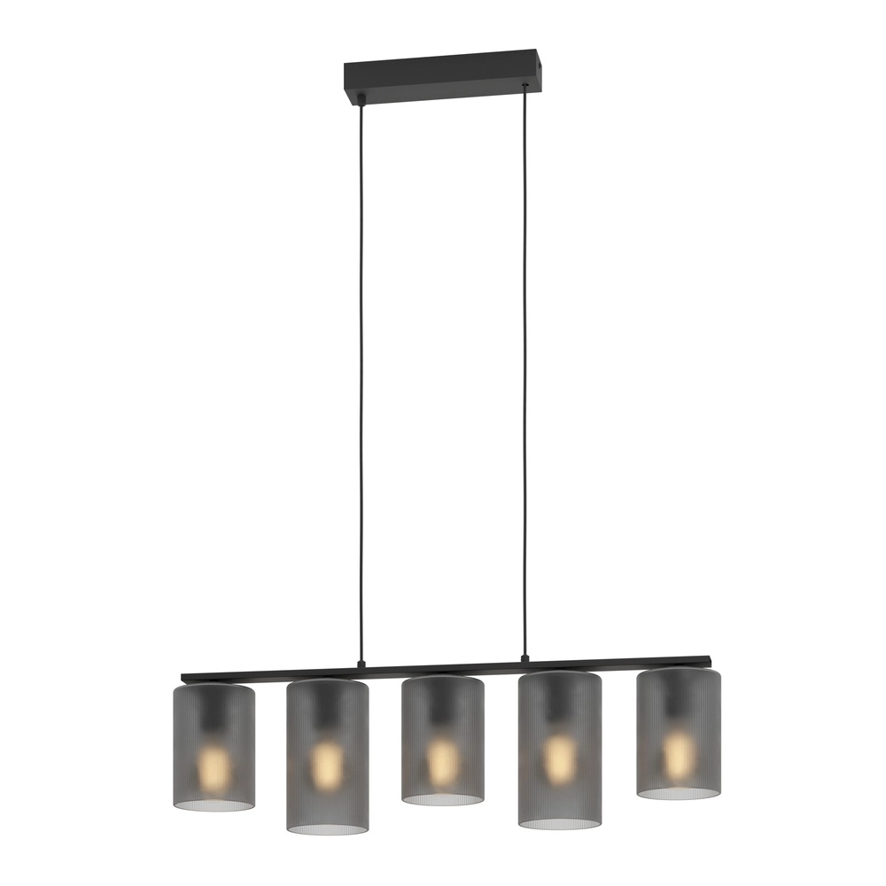 5-lichts hanglamp Colomera Ø 12cm - smoke frosted glas Eglo 9008606307159