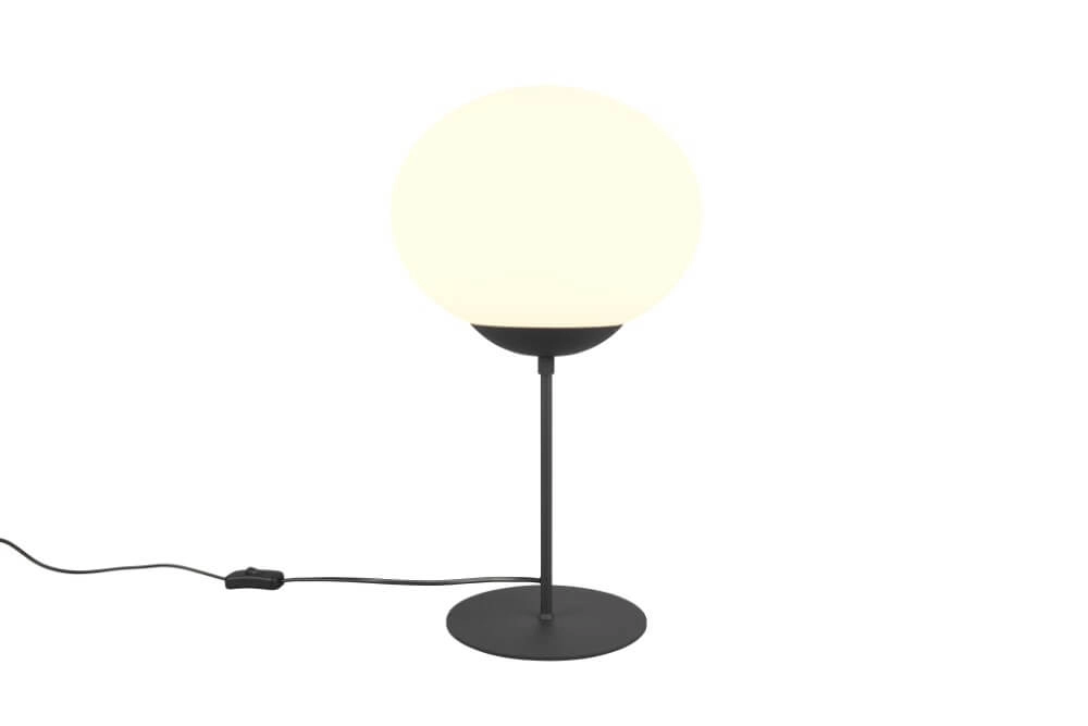 Tafellamp Fomento Ø 30cm - zwart met wit glas
