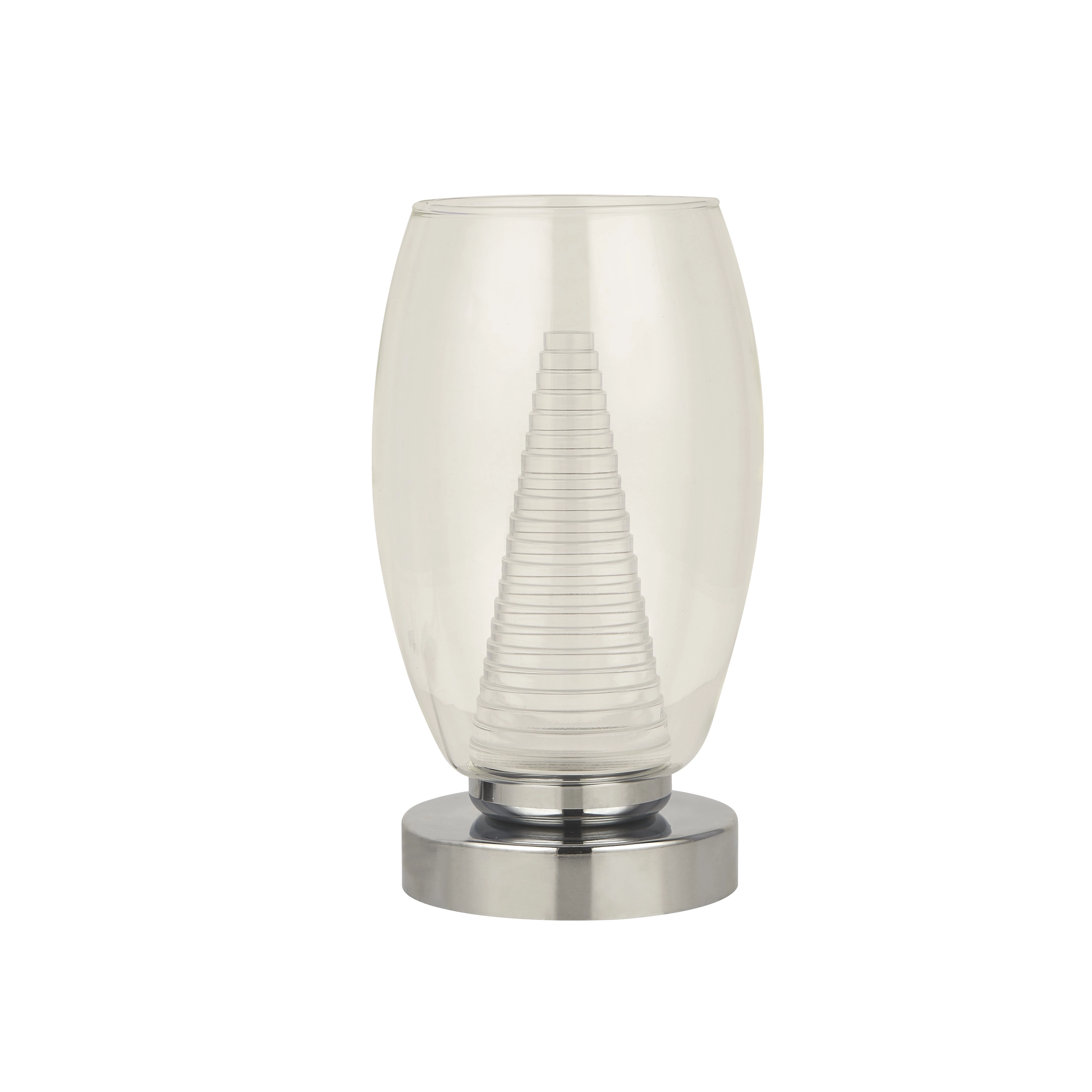 Tafellamp Cyclone chroom met helder glas