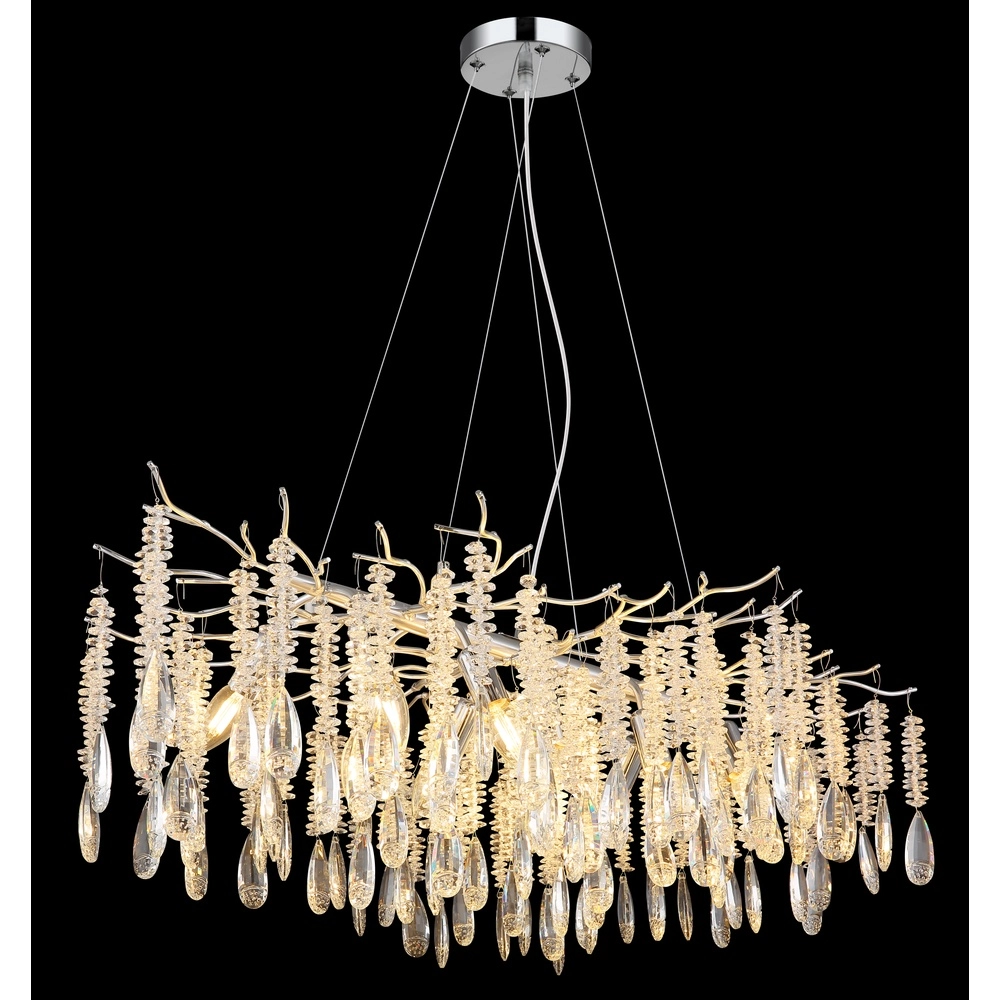 Hanglamp Kinga zilvergrijs 100cm Globo 9007371567003
