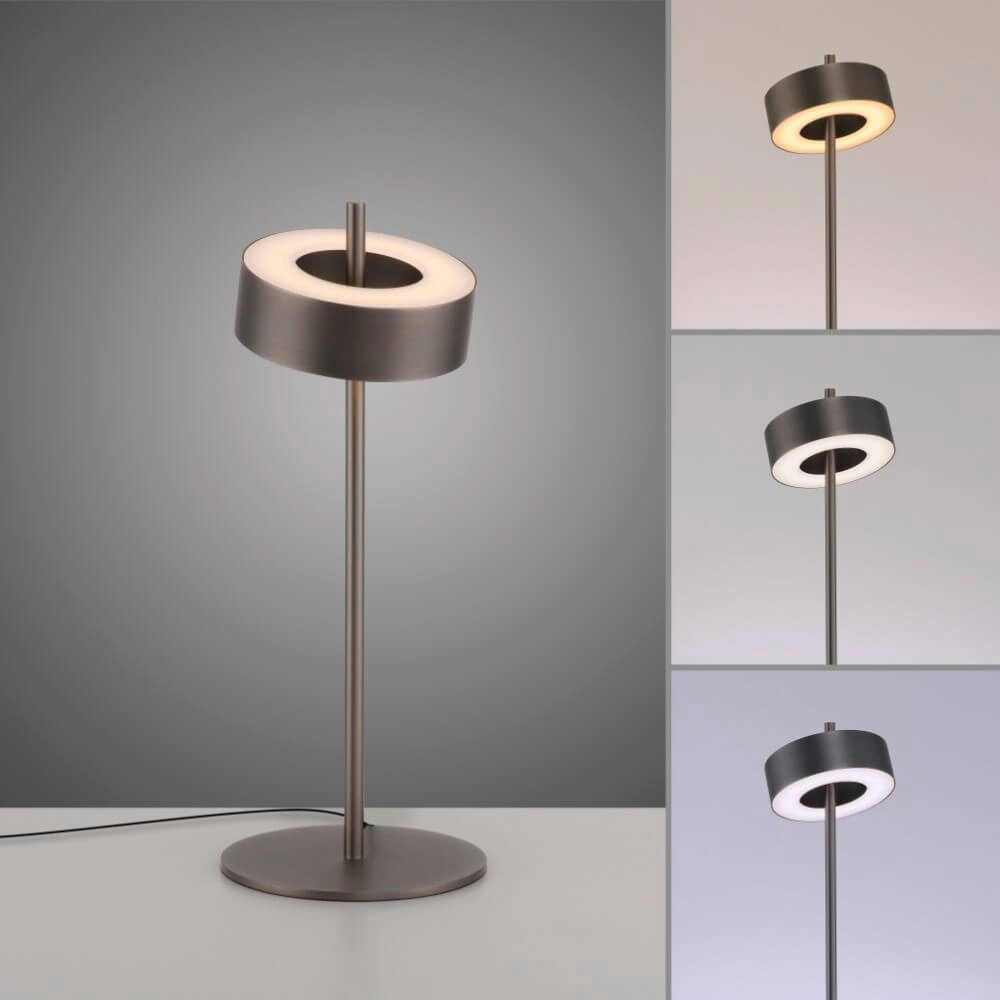 Bruine tafellamp Q-Rotate design Paul Neuhaus 4012248383216