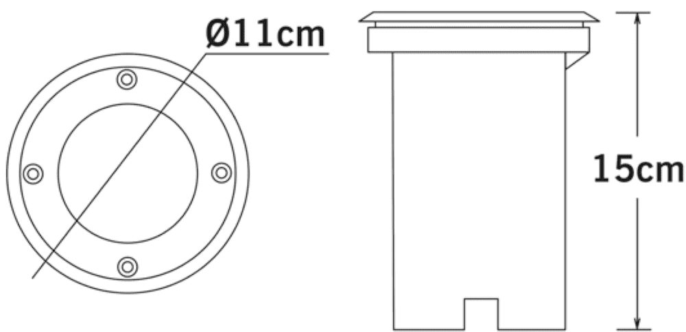 Grondspot Spot 11cm rond RVS KonstSmide 7318307606003