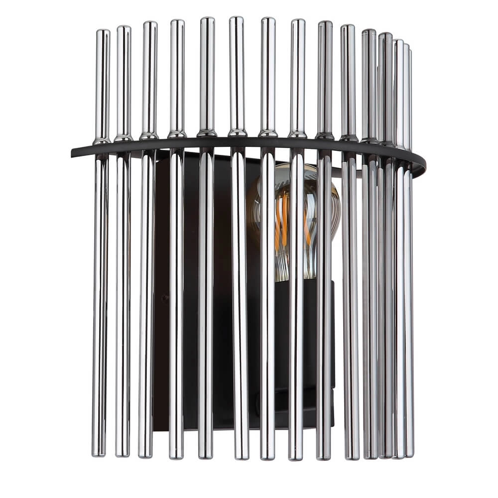 Zwarte wandlamp Gorley met smoke glas Globo 9007371474769