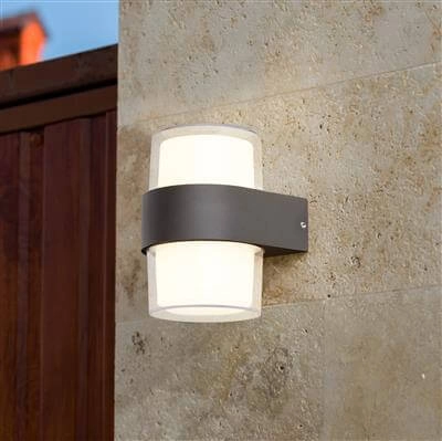 Design muurlamp Frosty Round antraciet Searchlight 5053423164717