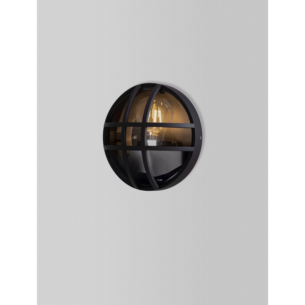 Ronde wandlamp Amel klassiek antraciet