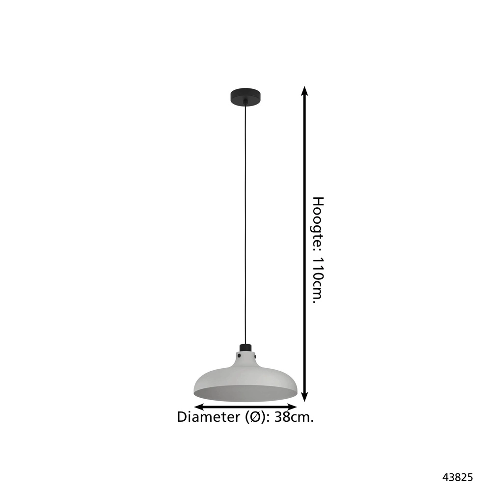 Grijze hanglamp Matlock Ø 38cm - design Eglo 9002759438258