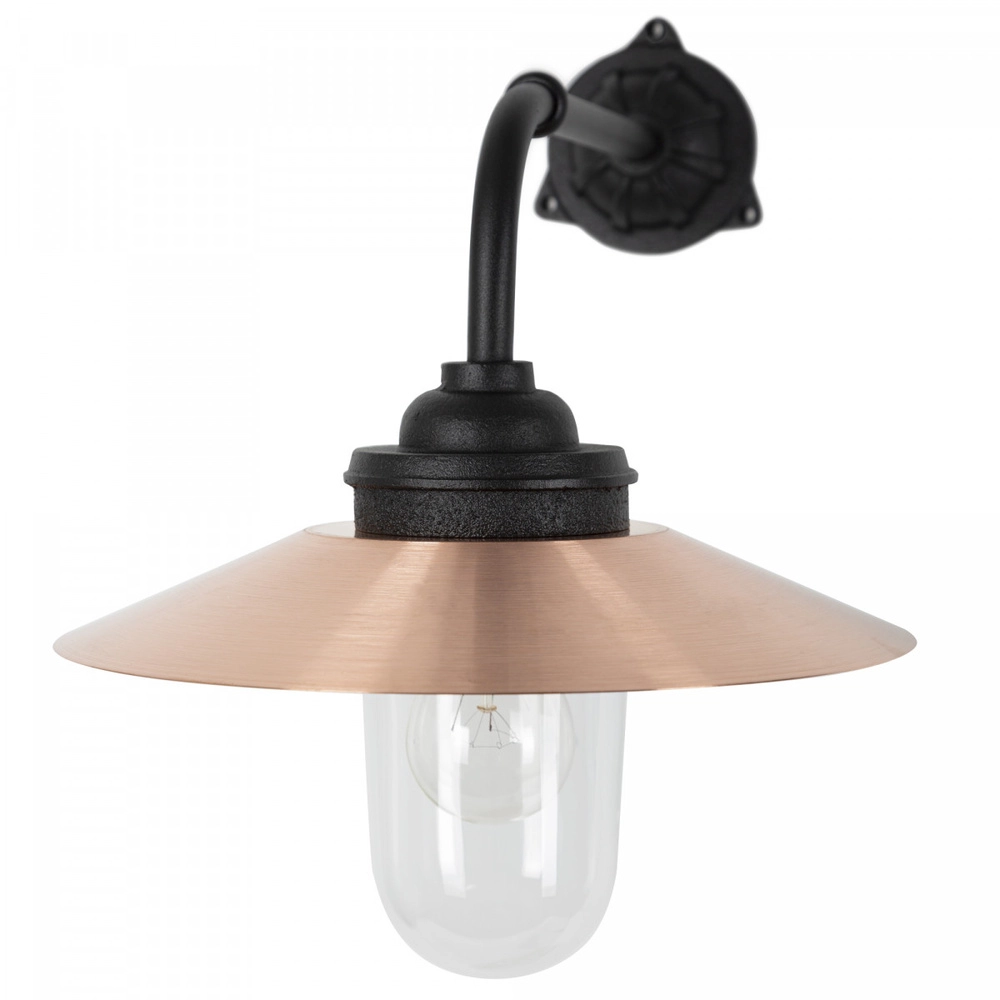 Landelijke stallamp Provence zwart met koper