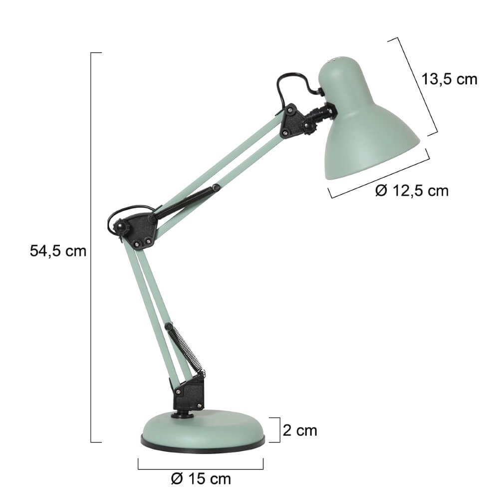Retro bureaulamp Study pastel groen Steinhauer 8712746167085