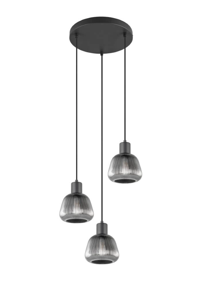 Vide hanglamp Tarifa met geribbeld glas Trio 4017807615807