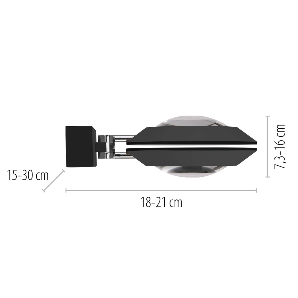 2L led wandlamp Pure Oculis black pearl Paul Neuhaus 4012248397008