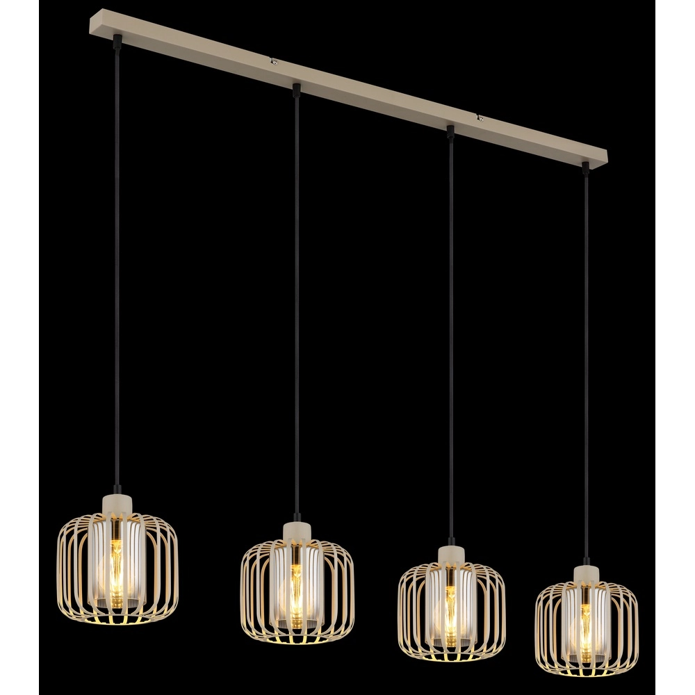 4-lichts hanglamp Alfred zand bruin Globo 9007371533619