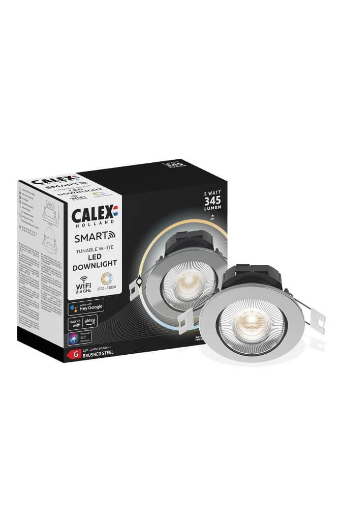 Inbouwspot Smart home Down 8,5cm metaalgrijs Circle 8712879149255