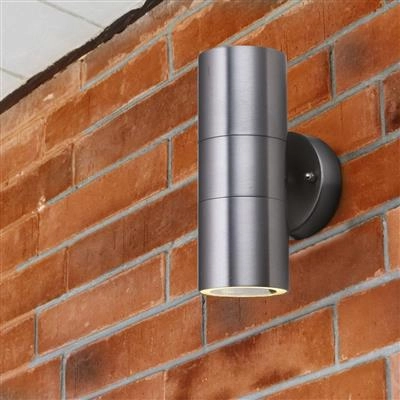 Stainless steel wall spot Splot Up - Down 2x3w - 3000K Searchlight 5053423076584