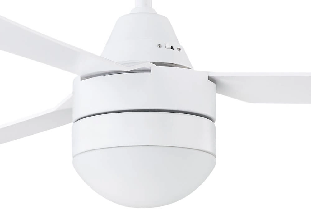 Witte ventilator met lamp Megara Ø 122cm IP55 Beacon 9333509151500