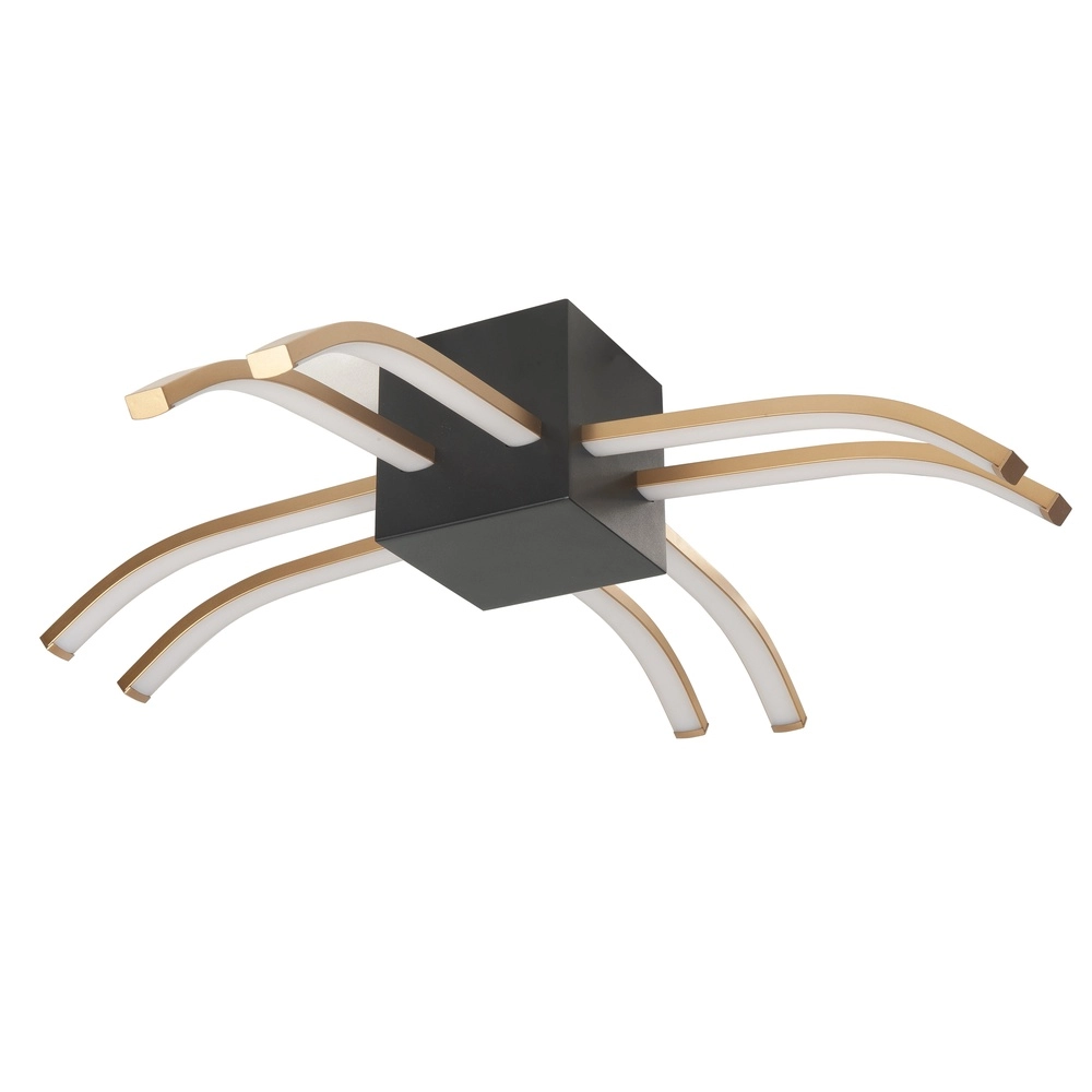 Design plafondlamp Spider zwart met goud