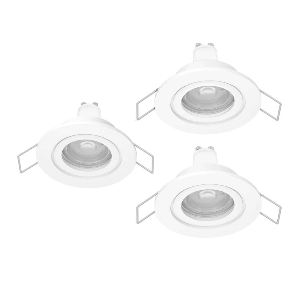 Set van 3 inbouwspots Barranco wit Ø 8,4cm IP44 - 3000K