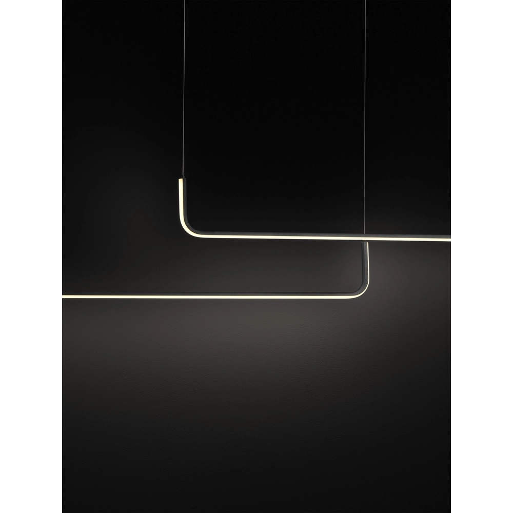 Strakke hanglamp Strita zwart dubbel 3000K Lyora 5212017448392
