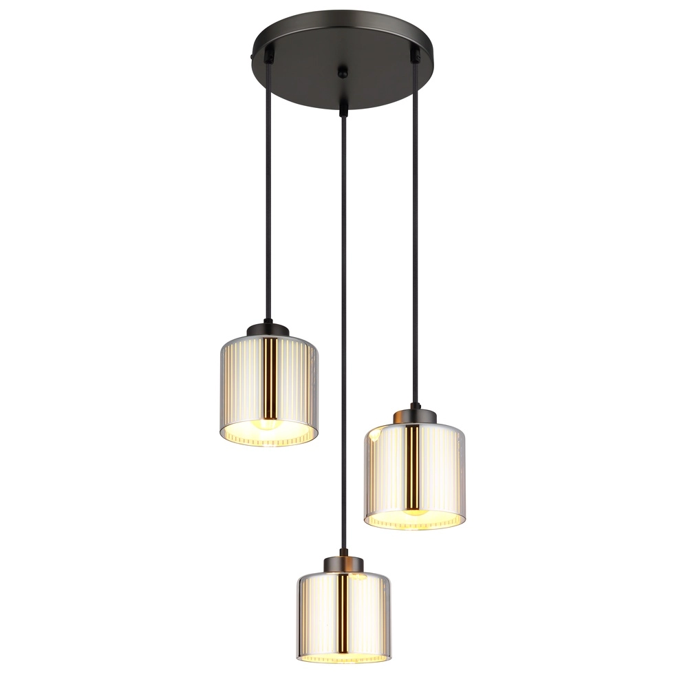 Design hanglamp Felicia gunmetal 3-lichts