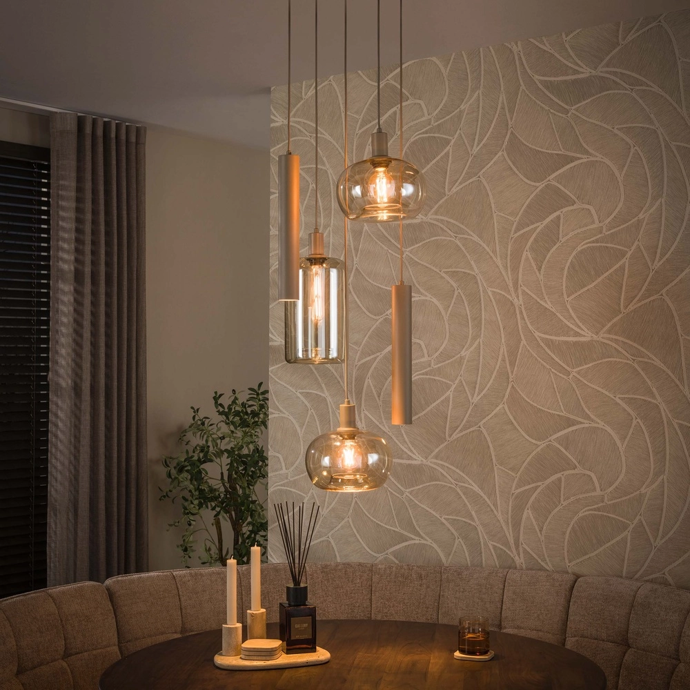 Design hanglamp Serene 5-lichts zand bruin