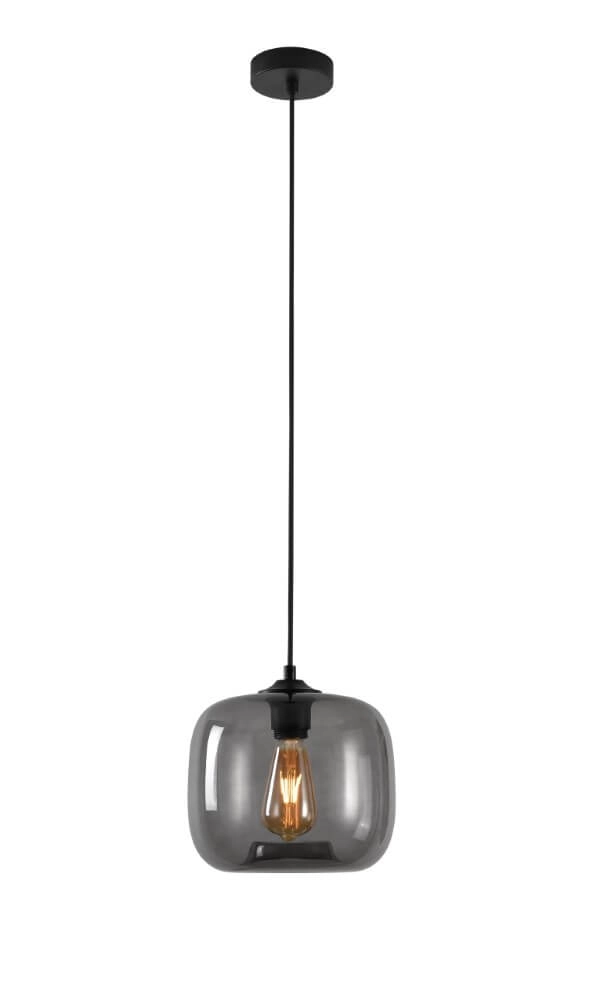 Hanglamp Preston grijs glas Ø 24cm