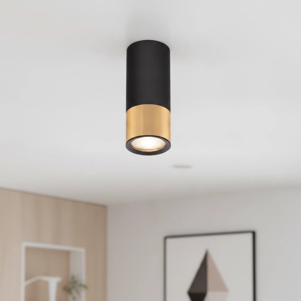 Plafondspot Picto 15cm zwart met goud