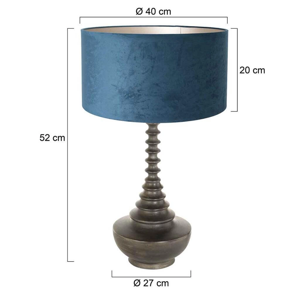 Unieke tafellamp Bois met blauwe kap Steinhauer 8712746172621