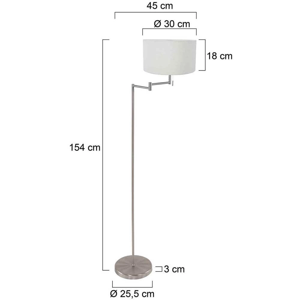 Vloerlamp Bella metaal met kap wit Steinhauer 8712746174526