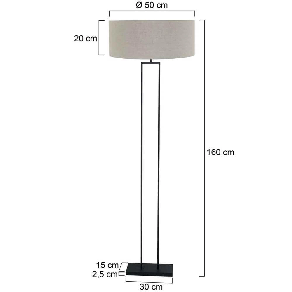 Vloerlamp 160cm Stang zwart met grijze kap Steinhauer 8712746173895