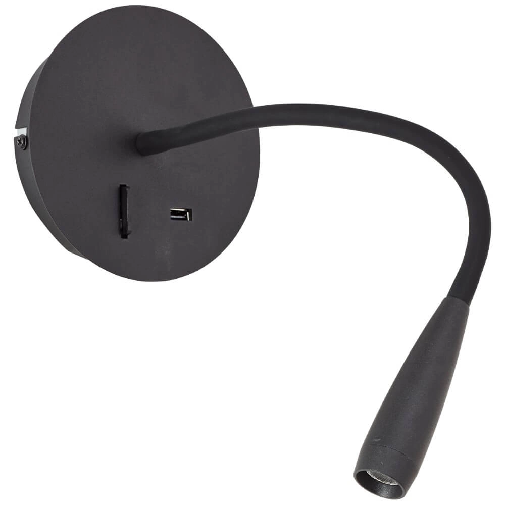 Flexibele wandlamp Jutta zwart