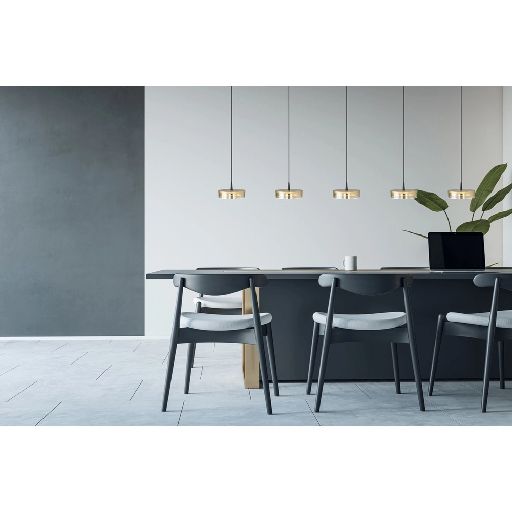 5-lichts hanglamp Imperia 160cm zwart met goud Masterlight 8718121352527