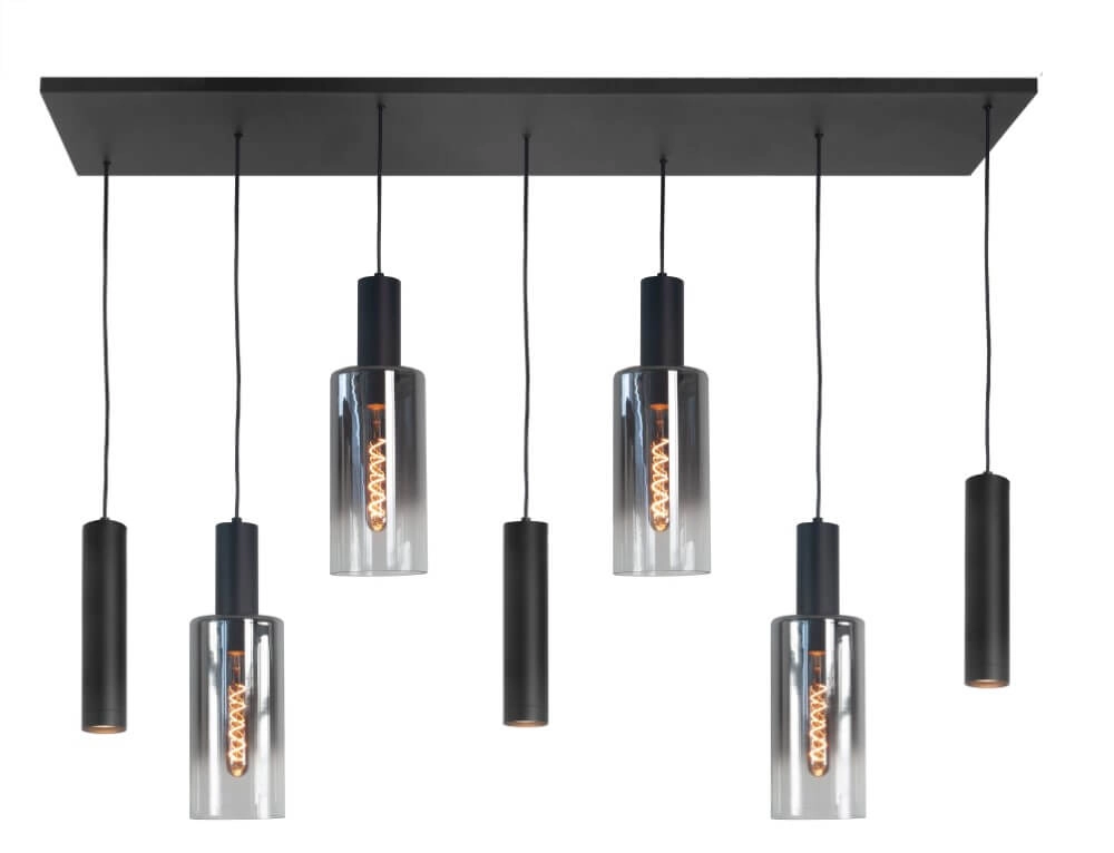 Hanglamp Perugia zwart - 4x E27 - 3x GU10