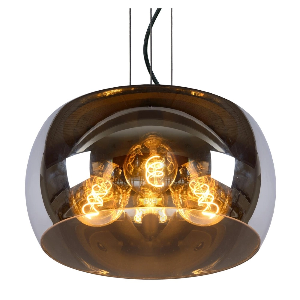 Design hanglamp Olivia Ø 40cm zwart met smoke glas Lucide 5411212452092