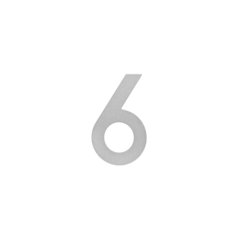 Huisnummer 6 Numbra 150x2mm RVS