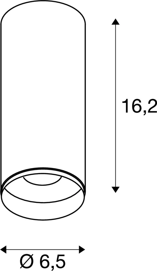 Opbouwspot Numinos S cilinder zwart 2700K - 24gr SLV 4024163242721