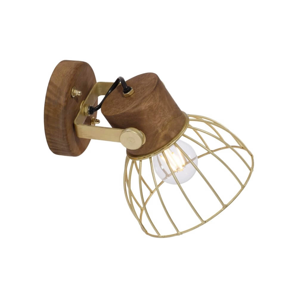 Wandlamp Alami bruin messing