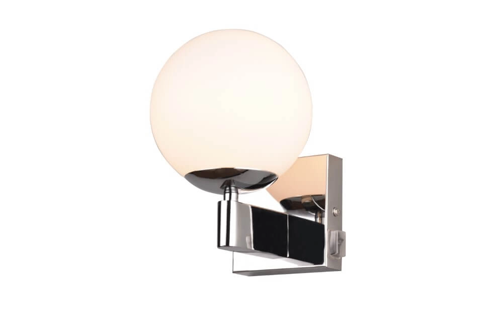 Wandlamp Kula chroom armatuur met wit glas Trio 4017807585278